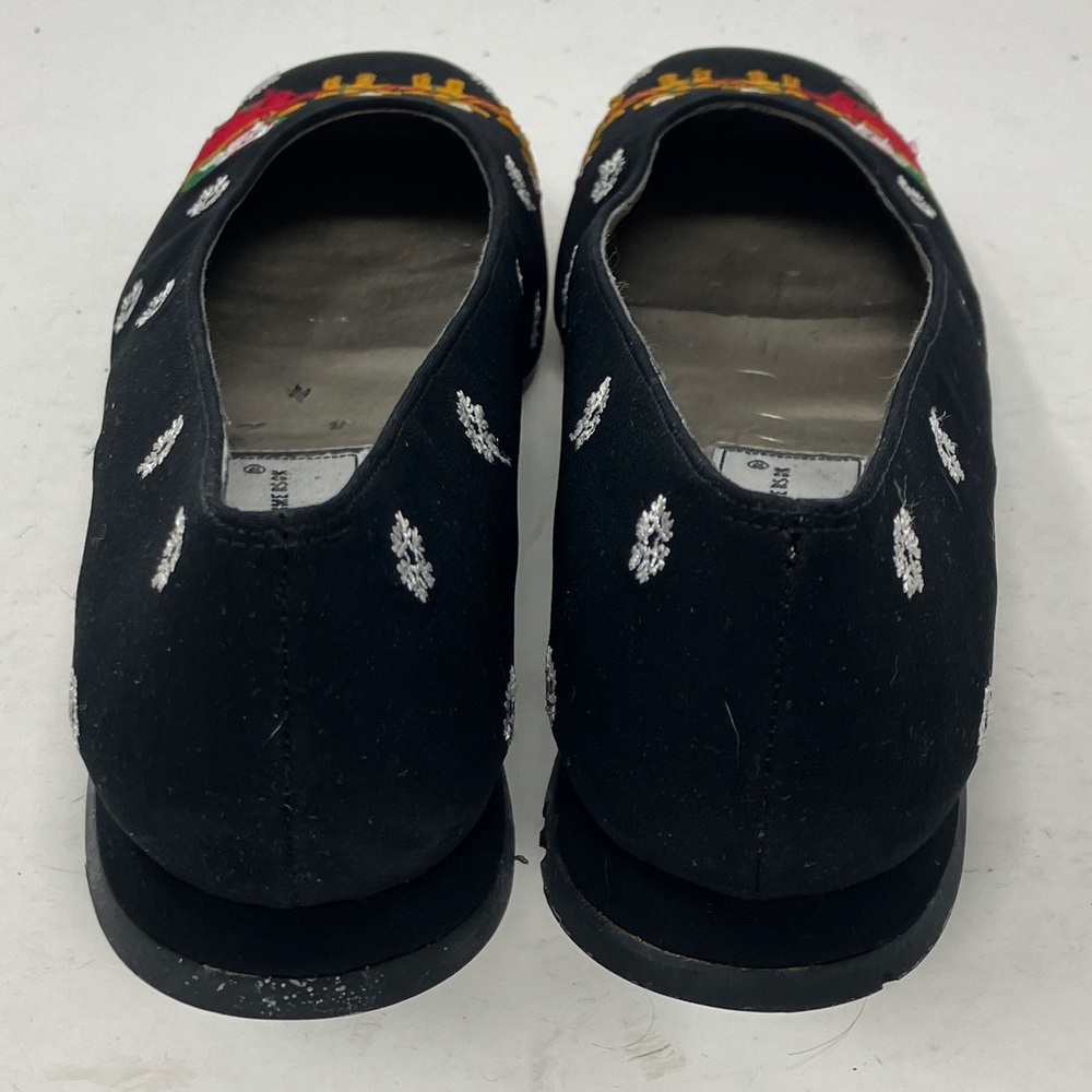 Ros Hommerson Christmas Flats 7.5N Sleigh & Reindeer Embroidery/Holiday Velvet - Picture 10 of 16